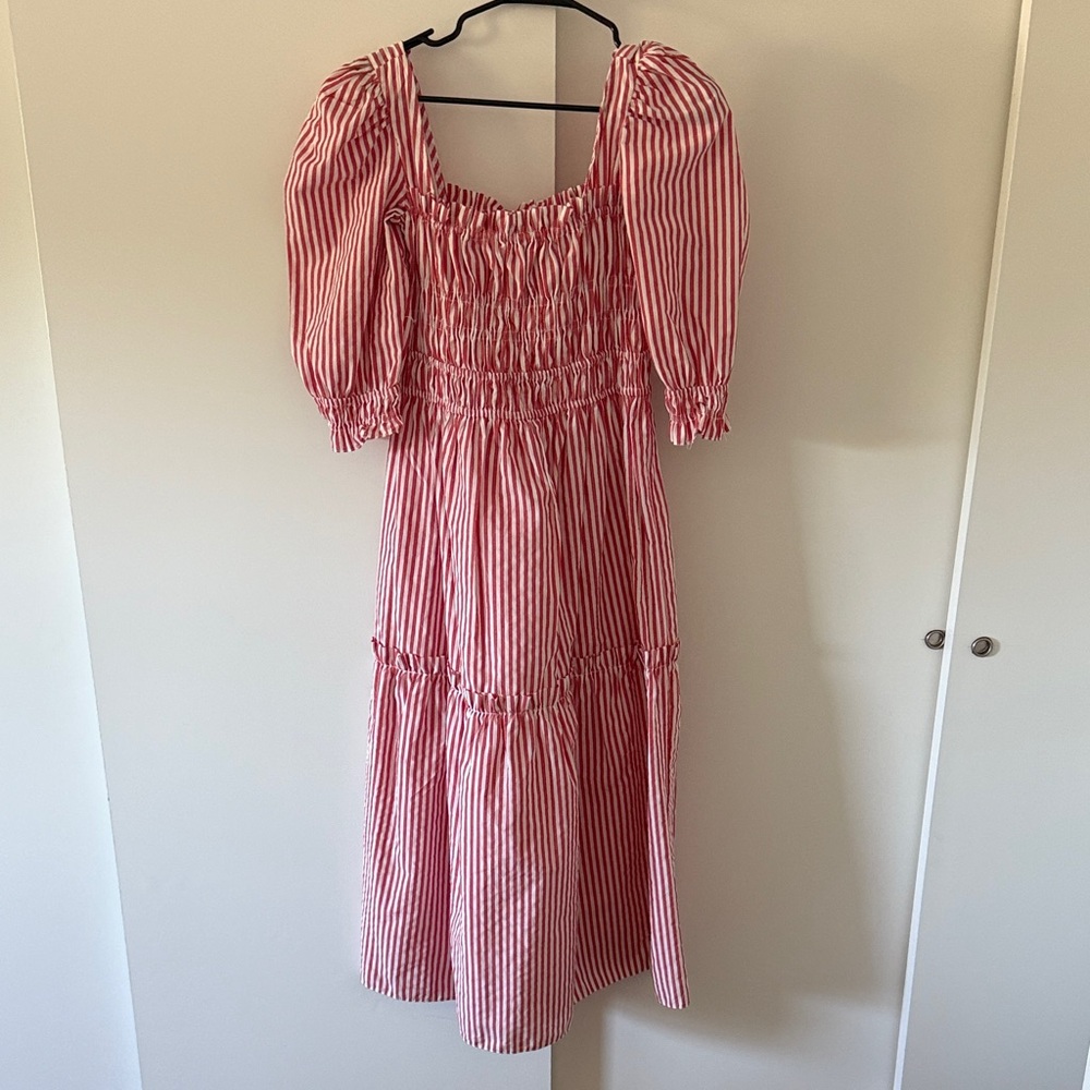 Red and White Striped Women's Dress